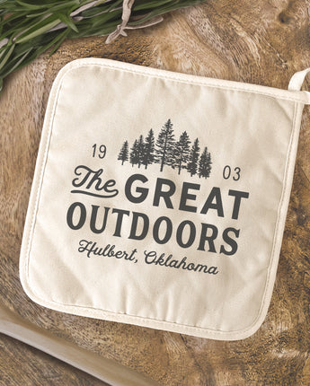 Great Outdoors w/ City, State - Cotton Pot Holder