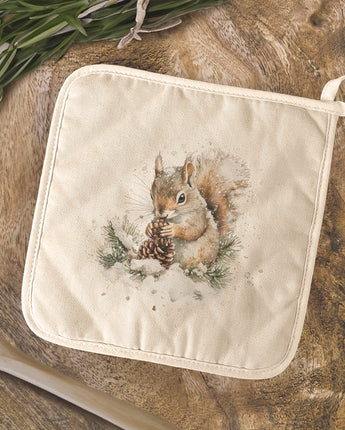 Pinecone Squirrel - Customizable Cotton Pot Holder