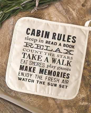 Cabin Rules - Cotton Pot Holder