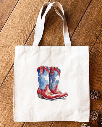 Patriotic Cowboy Boots - Canvas Tote Bag
