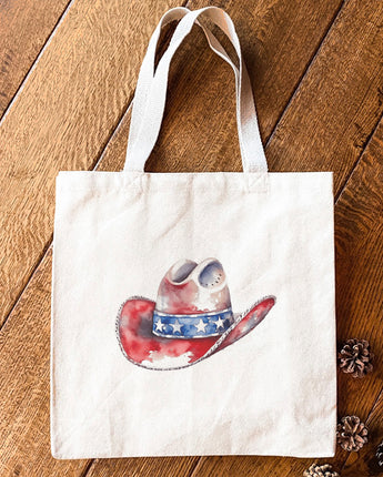 Patriotic Cowboy Hat - Canvas Tote Bag