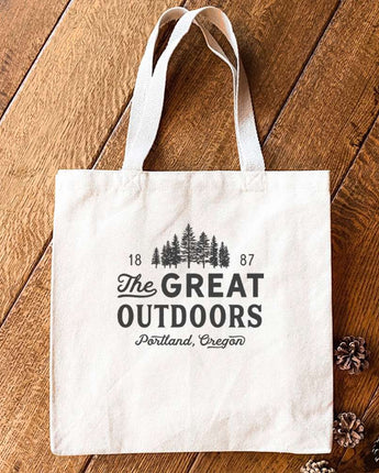 Great Outdoors w/ City, State - Canvas Tote Bag