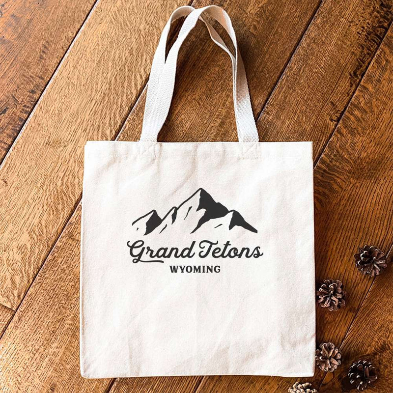 Mountain Silhouette w/ City, State - Canvas Tote Bag