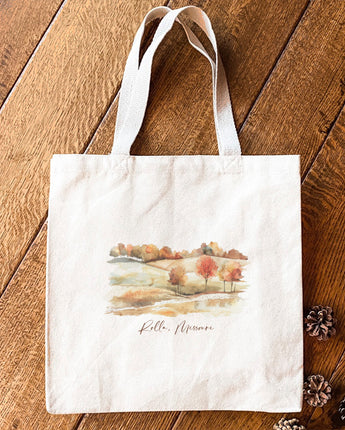 Fall Rolling Hills - Custom Canvas Tote Bag