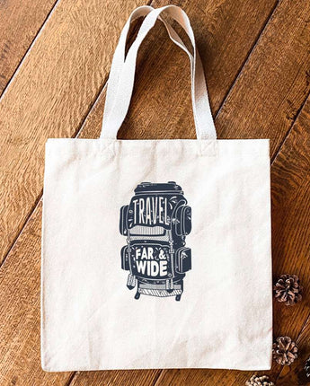 Travel Far and Wide Backpack - Canvas Tote Bag