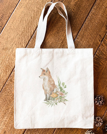 Floral Fox - Canvas Tote Bag