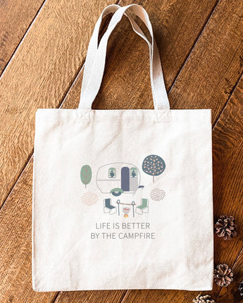 Life is Better Campfire - Canvas Tote Bag