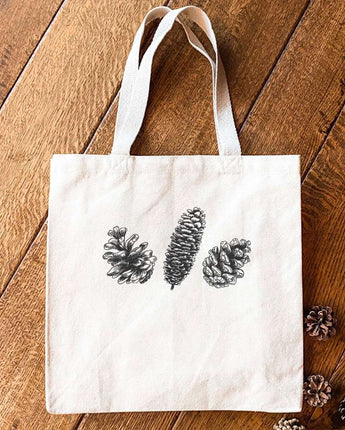 Hand Drawn Pinecones - Canvas Tote Bag