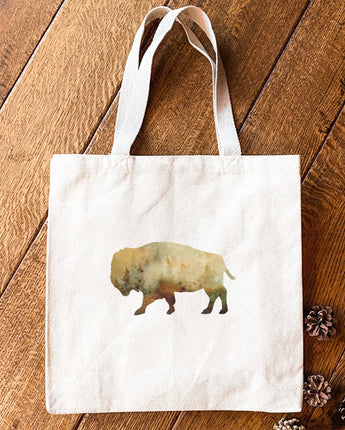 Watercolor Buffalo - Canvas Tote Bag