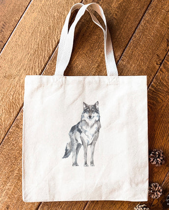 Watercolor Standing Wolf - Canvas Tote Bag