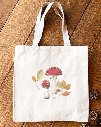Red Capped Mushrooms - Canvas Tote Bag