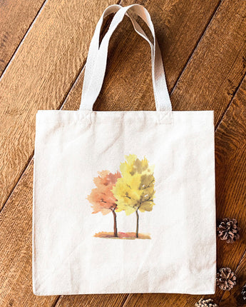 Watercolor Fall Trees (Pair) - Canvas Tote Bag
