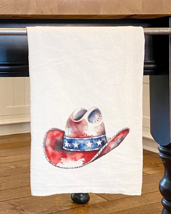Patriotic Cowboy Hat - Cotton Tea Towel