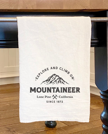 Mountaineer w/ City, State - Cotton Tea Towel
