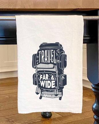 Travel Far and Wide Backpack - Cotton Tea Towel