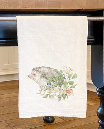 Floral Hedgehog - Cotton Tea Towel