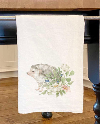 Floral Hedgehog - Cotton Tea Towel