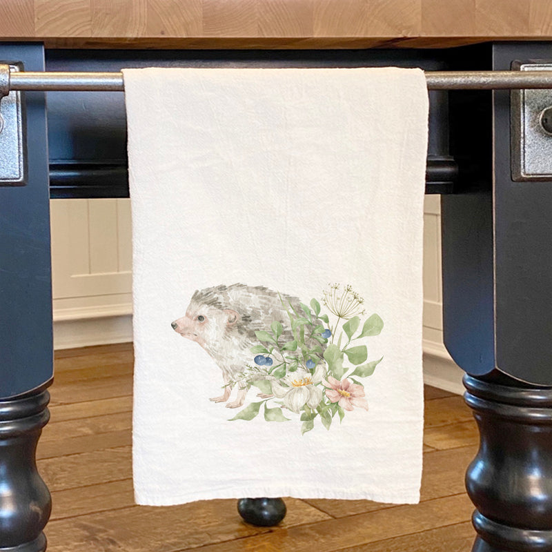 Floral Hedgehog - Cotton Tea Towel