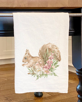 Floral Squirrel - Cotton Tea Towel