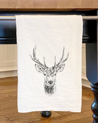 Hand Drawn Deer - Cotton Tea Towel