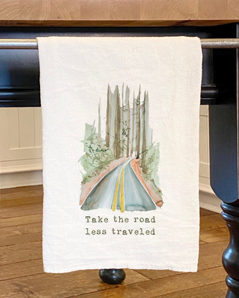 Road Less Traveled Watercolor - Cotton Tea Towel