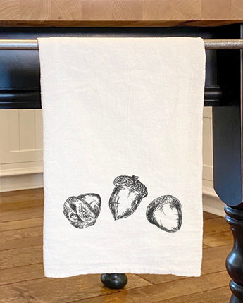 Hand Drawn Acorns - Cotton Tea Towel