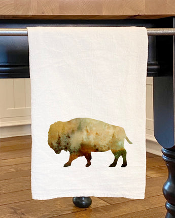 Watercolor Buffalo - Cotton Tea Towel