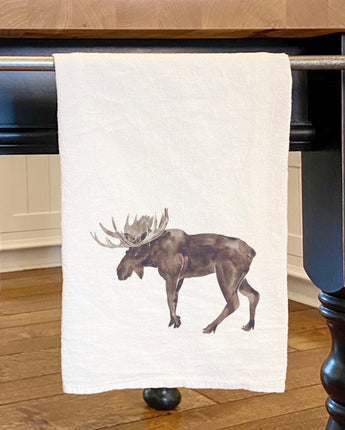 Watercolor Moose - Cotton Tea Towel