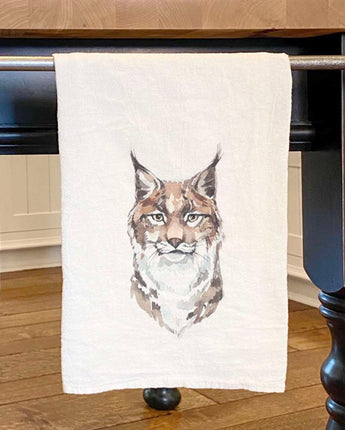 Watercolor Lynx - Cotton Tea Towel