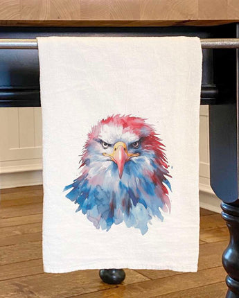 Watercolor Patriotic Eagle - Cotton Tea Towel