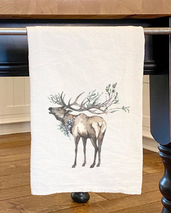 Winter Elk - Cotton Tea Towel