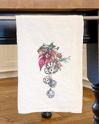 Poinsettia Bells - Cotton Tea Towel