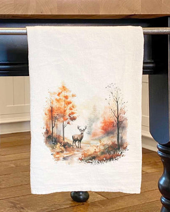 Fall Forest and Deer - Customizable Cotton Tea To