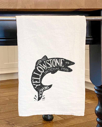 Yellowstone National Park Fish - Cotton Tea Towel