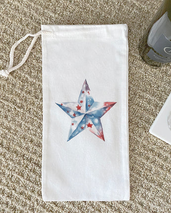 Patriotic Star - Canvas Wine Bag