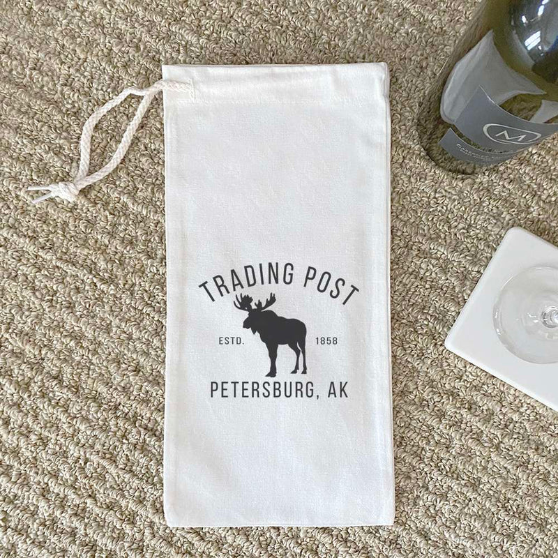 Trading Post w/ City, State - Canvas Wine Bag
