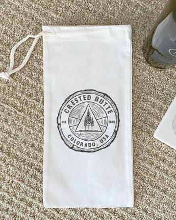 Tree Ring w/ City, State - Canvas Wine Bag