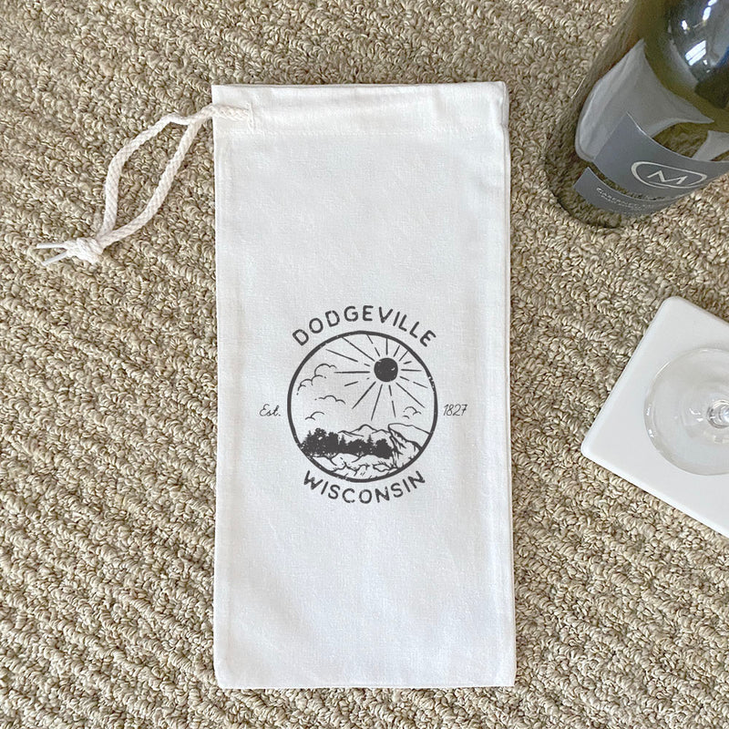 Sunshine Vista w/ City, State - Canvas Wine Bag