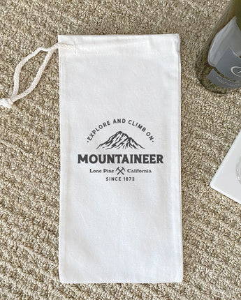 Mountaineer w/ City, State - Canvas Wine Bag