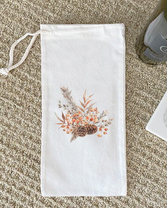 Pinecone Arrangement - Customizable Canvas Wine Bag