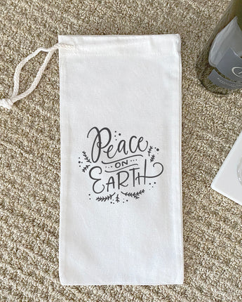 Peace on Earth - Canvas Wine Bag