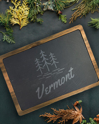 State with Trees - Custom Slate Serving Board