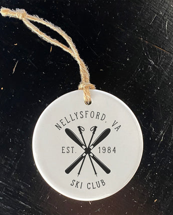 Ski Club w/ City, State - Ornament