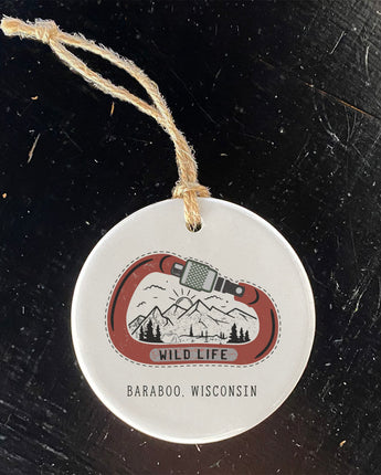 Wild Life Carabiner w/ City, State - Ornament