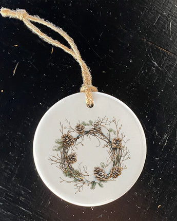 Rustic Pinecone Wreath - Winter Ornament