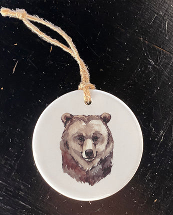 Watercolor Bear Head - Ornament