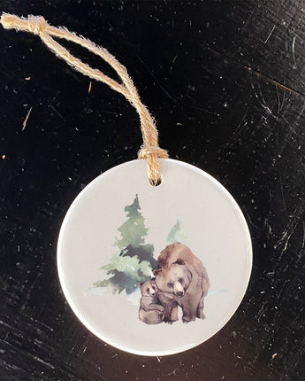 Watercolor Bear Scene - Ornament