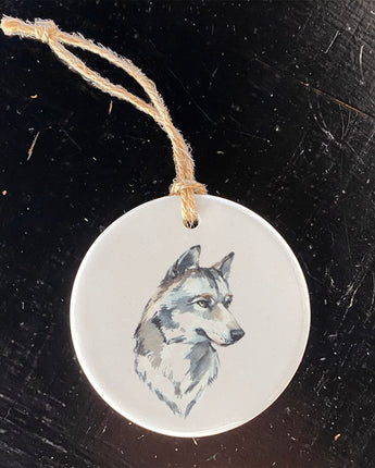Watercolor Wolf Head - Ornament