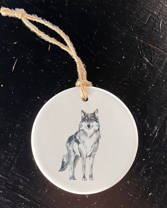 Watercolor Standing Wolf - Ornament