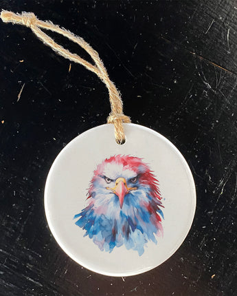 Watercolor Patriotic Eagle - Ornament